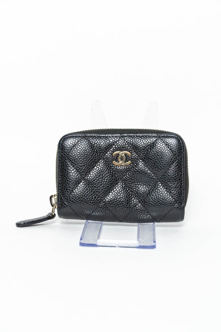 Chanel Caviar Quilted Zip Coin Purse Black